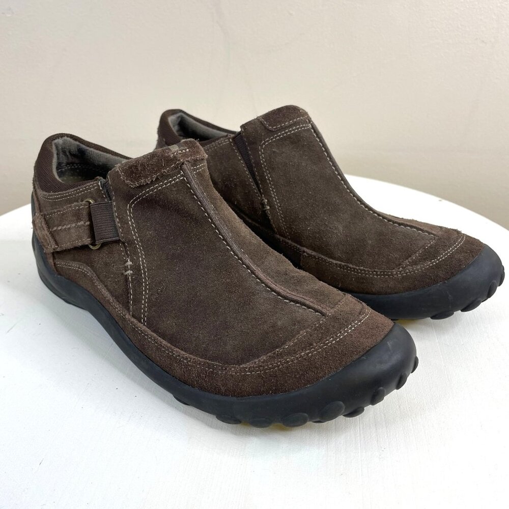 Clarks Dark Brown Suede Loafers